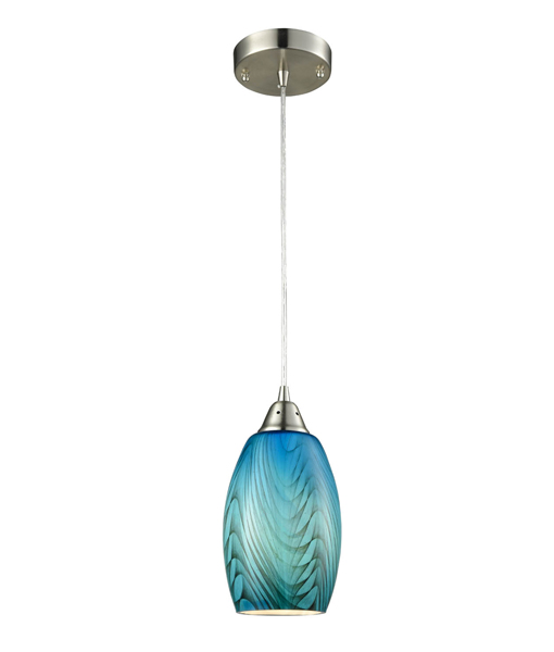 Teal glass shop ceiling light