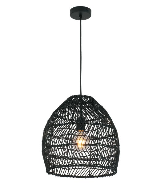 Black basket pendant deals light