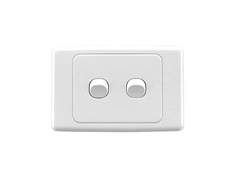 2032H66 Flush Switch 2 Gang 250vac 10A Series 2000 Weatherproof Horizontal