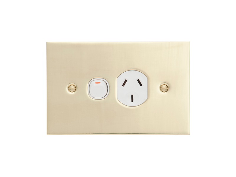 BBSL15A Single Switch Socket Outlet 250V 10A Bbsl Style Flat Plate