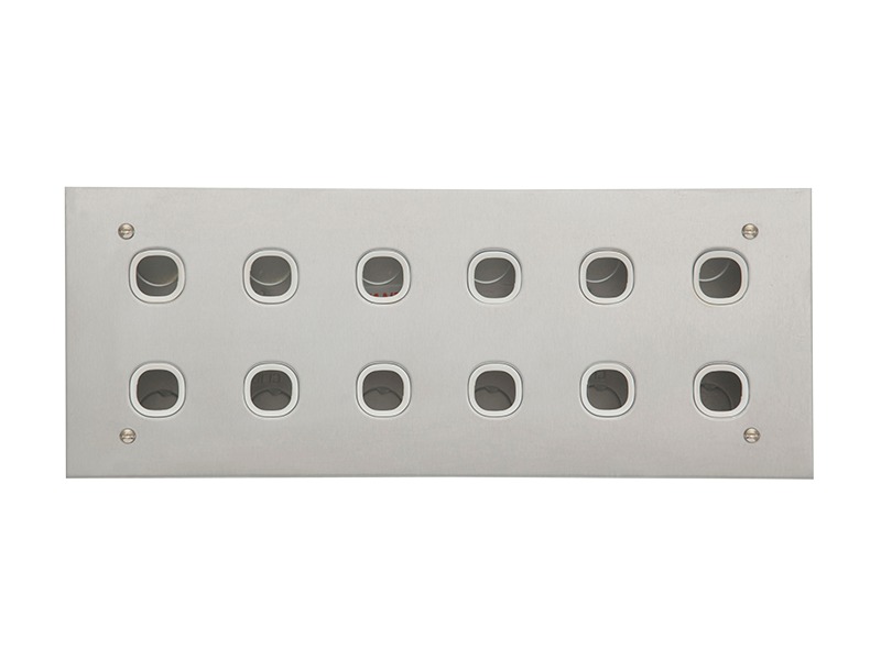 B12/30/6 Switch Plate 12 Gang Stainless Steel 2 Rows Of 6