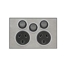 CLIPSAL Saturn Double Power Point with Removable Extra Switch