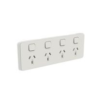 Clipsal 3015/4C-WY Iconic - Skin Socket Outlet Cover Horizontal Mount For Quad Switched Socket