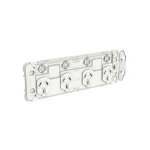 Clipsal 3015/4XXUAG Iconic - Quad Switch Socket Outlet Grid Horizontal Mount 250V 10A With 2 Removable Extra Switch Apertures