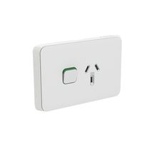 Clipsal 3015C-CY Iconic - Skin Socket Outlet Cover Horizontal Mount For Single Switched Socket