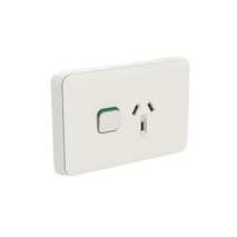 Clipsal 3015C-WY Iconic - Skin Socket Outlet Cover Horizontal Mount For Single Switched Socket