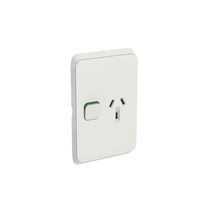 Clipsal 3015VC-WY Iconic - Skin Socket Outlet Cover Vertical Mount For Single Switched Socket