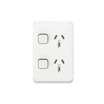 Clipsal 3025V Iconic - Twin Switch Socket Outlet Vertical Mount 250V 10A