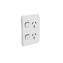 Clipsal 3025VC-CY Iconic - Skin Socket Outlet Cover Vertical Mount For Twin Switched Socket