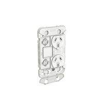 Clipsal 3025VXUAG Iconic - Twin Switch Socket Outlet Grid Vertical Mount 250V 10A With Removable Extra Switch Aperture