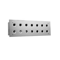Clipsal 14/30/7 Switch Plate 14 Gang Stainless Steel 2 Rows Of 7 White Electric