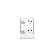 Clipsal 2015/2V Twin Switch Socket Outlet 250V 10A Vertical Two Piece Base