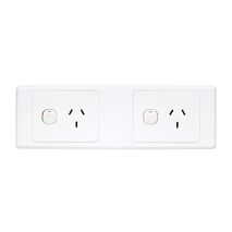 Clipsal 2015H2 Single Switch Socket Outlet 2 Gang Grid Plate Horizontal