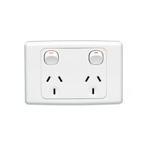 Clipsal 2025 Twin Switch Socket Outlet 250V 10A