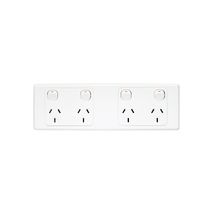 Clipsal 2025H2 Quad Switch Socket Outlet 2 Gang Grid Plate And Surround
