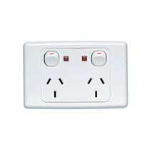 Clipsal 2025N Twin Switch Socket Outlet 250V 10A Indicator