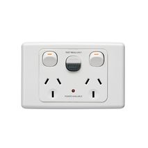 Clipsal 2025RC Rcd Protected Twin Switch Socket Outlet 250V 10A 1 Pole 30ma Rcd