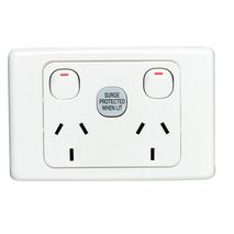 Clipsal 2025SF Surge Protected Socket Outlet 1 Pole 250V 10A