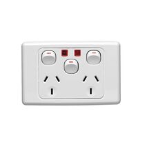 Clipsal 2025XAN Twin Switch Socket Outlet 250V 10A Removable Extra Switch Indicator
