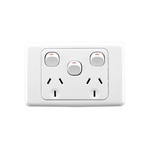 Clipsal 2025XAS Twin Switch Socket Outlet 250V 10A Removable Extra Switch Safety Shutter