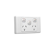 Clipsal 2025XASM Twin Switch Socket Outlet 250V 10A Removable Extra Switch Surface Mount