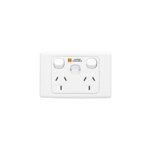 Clipsal 2025XPAPID Twin Switch Socket Outlet 250V 10A Removable Plug Identification Combination Power
