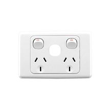 Clipsal 2025XUA Twin Switch Socket Outlet Extra Switch White Electric