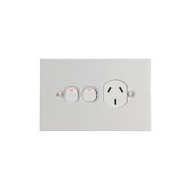 Clipsal BSL15XA Single Switch Socket Outlet 250V 10V Bsl Style Removable Extra Switch