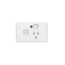 Clipsal C2015/15XN Single Switch Socket Outlet Classic 250V 15A Removable Extra Switch Indicator