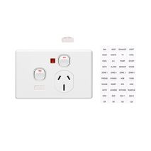 Clipsal C2015/15XNI Single Switch Socket Outlet Classic 250V 15A Removable Extra Switch Indicator Circuit Identification