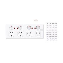 Clipsal C2015D4NI Quad Switch Socket Outlet Classic 250V 10A 2 Pole Neon Circuit Identification