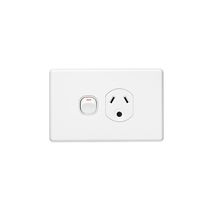 Clipsal C2015L Single Switch Socket Outlet Classic 250V 10A Round Earth Pin