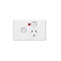 Clipsal C2015XN Single Switch Socket Outlet Classic 250V 10A Removable Extra Switch Indicator