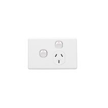 Clipsal C2015XS Single Switch Socket Outlet Classic 250V 10A Removable Extra Switch Safety Shutter