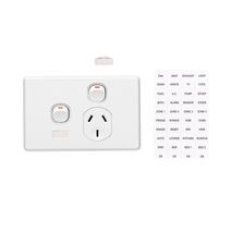 Clipsal C2015XSI Single Switch Socket Outlet Classic 250V 10A Removable Extra Switch Safety Shutter Circuit Identification