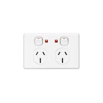 Clipsal C2025/15N Twin Switch Socket Outlet Classic 250V 15A Indicator