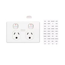 Clipsal C2025LI Twin Switch Socket Outlet Classic 250V 10A Round Earth Pin For Lighting Circuit Identification