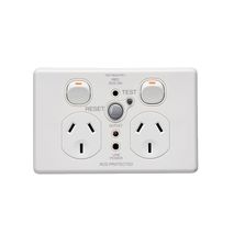 Clipsal C2025RCD30 Rcd Protected Twin Switch Socket Outlet Classic 250V 10A 30ma Rcd Standard Grade