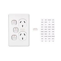 Clipsal C2025VXAI Twin Switch Socket Outlet Classic 250V 10A Vertical Removable Extra Switch Circuit Identificationl