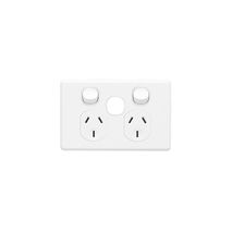 Clipsal C2025XUA Twin Switch Socket Outlet Classic 250V 10A Removable Extra Switch Aperture