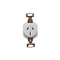 Clipsal FOS106/15 Single Switch Socket Outlet 3 Flat Pin 250vac 15A Grey