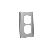 Clipsal P2002M Flush Plate Cover 2 Gang Metal Finish Standard Size