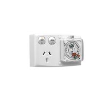 Clipsal TC15/15/24 Single Switch Socket Outlet 250V 15A 24 Hour Timer Control White Electric