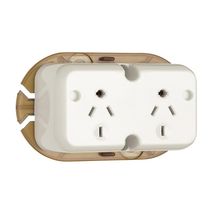 Clipsal 414/4P6 Socket Outlet 440vac 10A 4 Pin 4 Actives White Electric