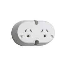 Clipsal 414L Rear Connecting Surface Socket 250vac 10A Twin 3 Pin Round Earth Pin White Electric
