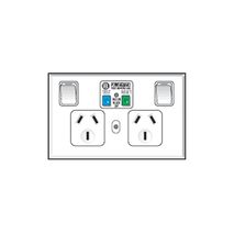 Clipsal 695RCD-30 Rcd Protected Twin Switch Socket Outlet 250V 10A 30ma Rcd White