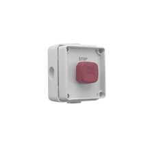 Clipsal WS226PBS Push Button Switch 1 Gang Red Button Weathershield Resistant Grey