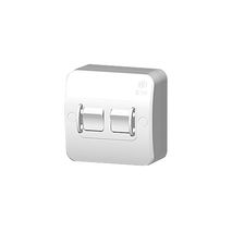 Clipsal WSW202S Surface Switch 2 Gang 1-way 250vac 20A Shallow Base Light Grey