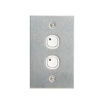 Clipsal B5032NL Flat Plate Key Input 2 Gang B Style Learn Enabled Stainless Steel