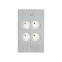 Clipsal B5034NL Flat Plate Key Input 4 Gang B Style Learn Enabled Stainless Steel